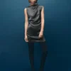 Satin-Kleid mit Knittereffekt