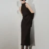 Satin-Kleid mit Knittereffekt