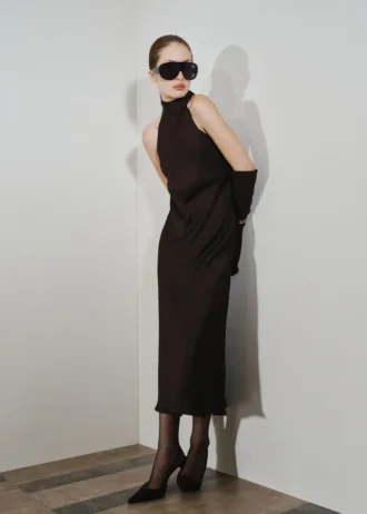 Satin-Kleid mit Knittereffekt