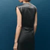 Satin-Kleid mit Knittereffekt