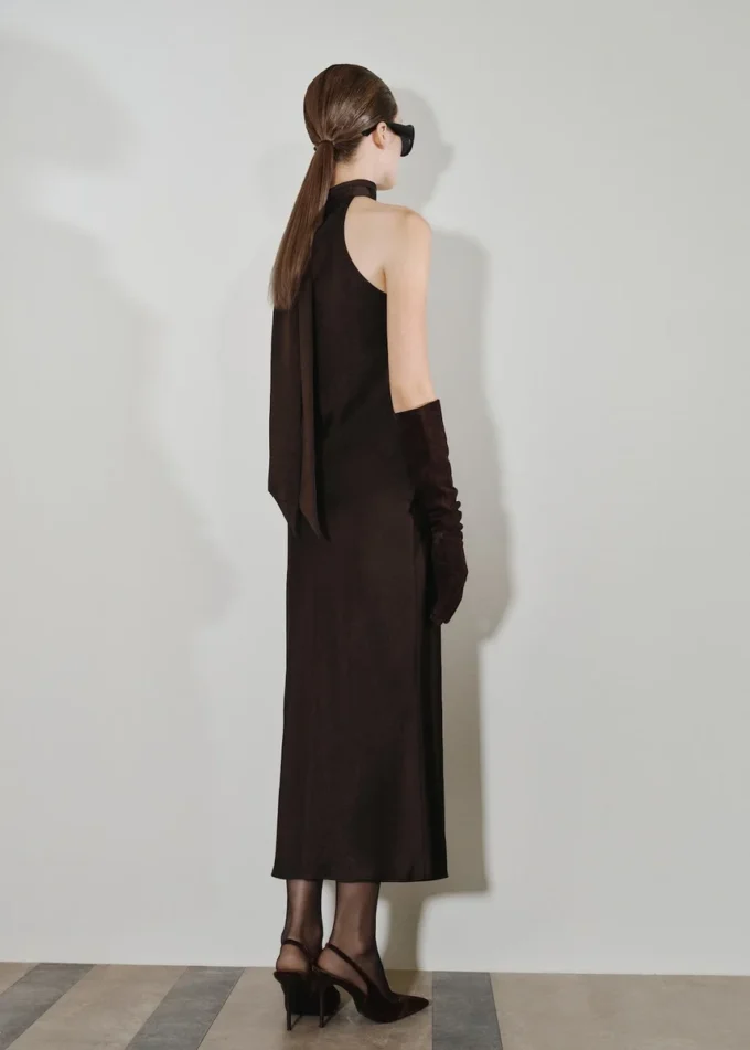 Satin-Kleid mit Knittereffekt