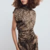 Satin-Kleid mit Leopardenmuster Satin-Kleid mit Leopardenmuster