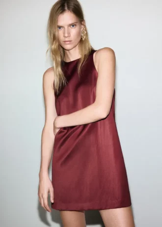 Satin-Kleid mit Schleife
