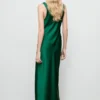 Satin-Kleid mit tiefem Ausschnitt
