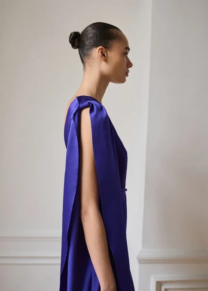 Satin-Maxi-Rüschen-Jumpsuit