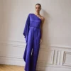 Satin-Maxi-Rüschen-Jumpsuit