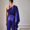 Satin-Maxi-Rüschen-Jumpsuit