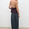 Satin-Oberteil mit drapiertem Ausschnitt Satin-Oberteil mit drapiertem Ausschnitt