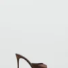 Satin-Sandalen mit hohem Absatz