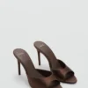 Satin-Sandalen mit hohem Absatz