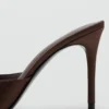 Satin-Sandalen mit hohem Absatz