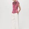 Satinbluse mit drapiertem Ausschnitt Satinbluse mit drapiertem Ausschnitt
