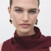 Satinbluse mit Foulard Satinbluse mit Foulard