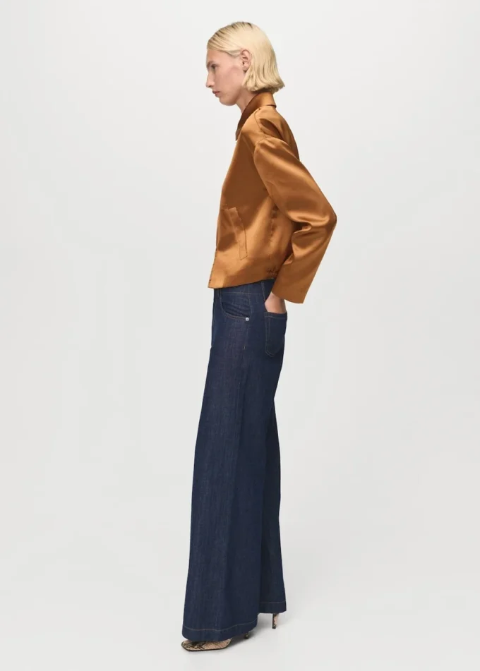 Satinjacke mit Taschen Satinjacke mit Taschen