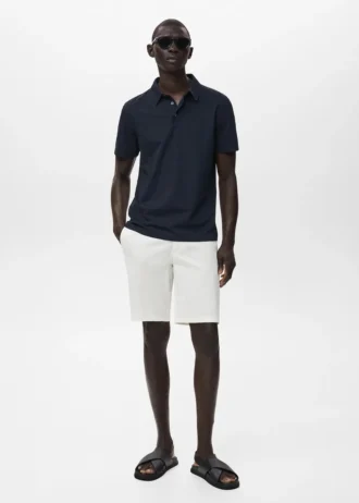 Schmal geschnittene Bermudashorts aus Baumwoll-Chino