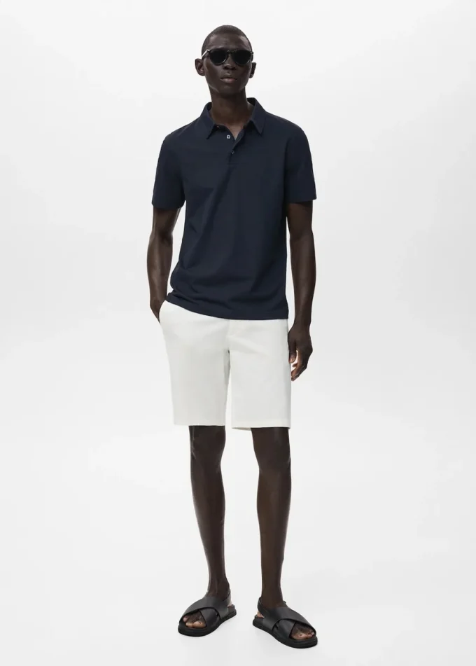 Schmal geschnittene Bermudashorts aus Baumwoll-Chino Schmal geschnittene Bermudashorts aus Baumwoll-Chino