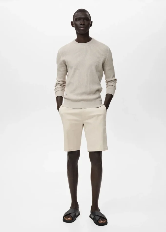 Schmal geschnittene Bermudashorts aus Baumwoll-Chino Schmal geschnittene Bermudashorts aus Baumwoll-Chino