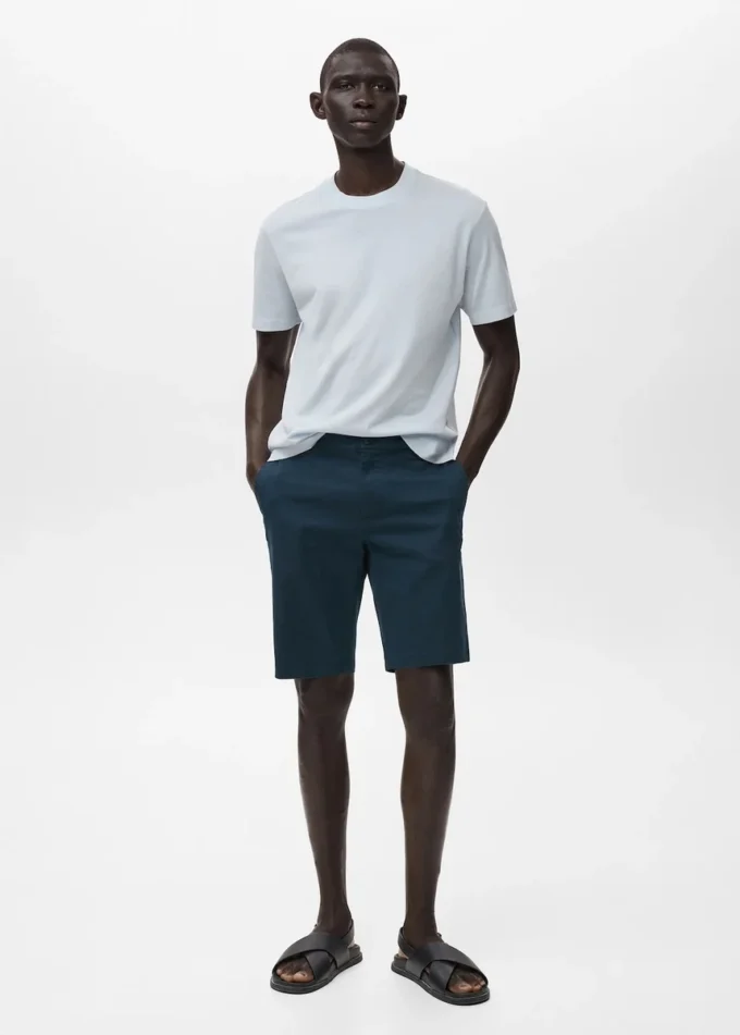 Schmal geschnittene Bermudashorts aus Baumwoll-Chino Schmal geschnittene Bermudashorts aus Baumwoll-Chino