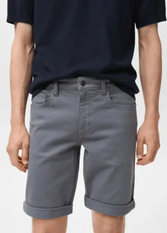 Schmal geschnittene Denim-Bermudashorts Schmal geschnittene Denim-Bermudashorts