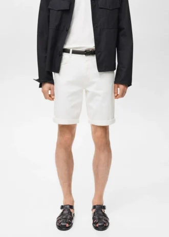 Schmal geschnittene Denim-Bermudashorts