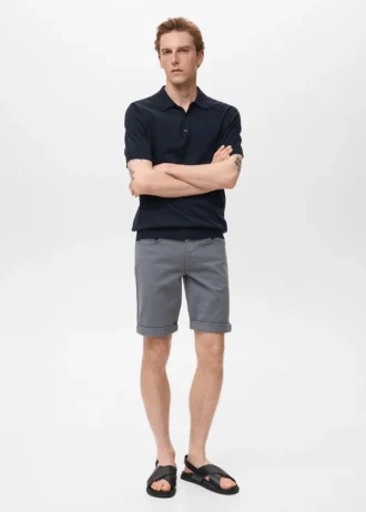 Schmal geschnittene Denim-Bermudashorts Schmal geschnittene Denim-Bermudashorts