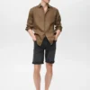 Schmal geschnittene Denim-Bermudashorts Schmal geschnittene Denim-Bermudashorts