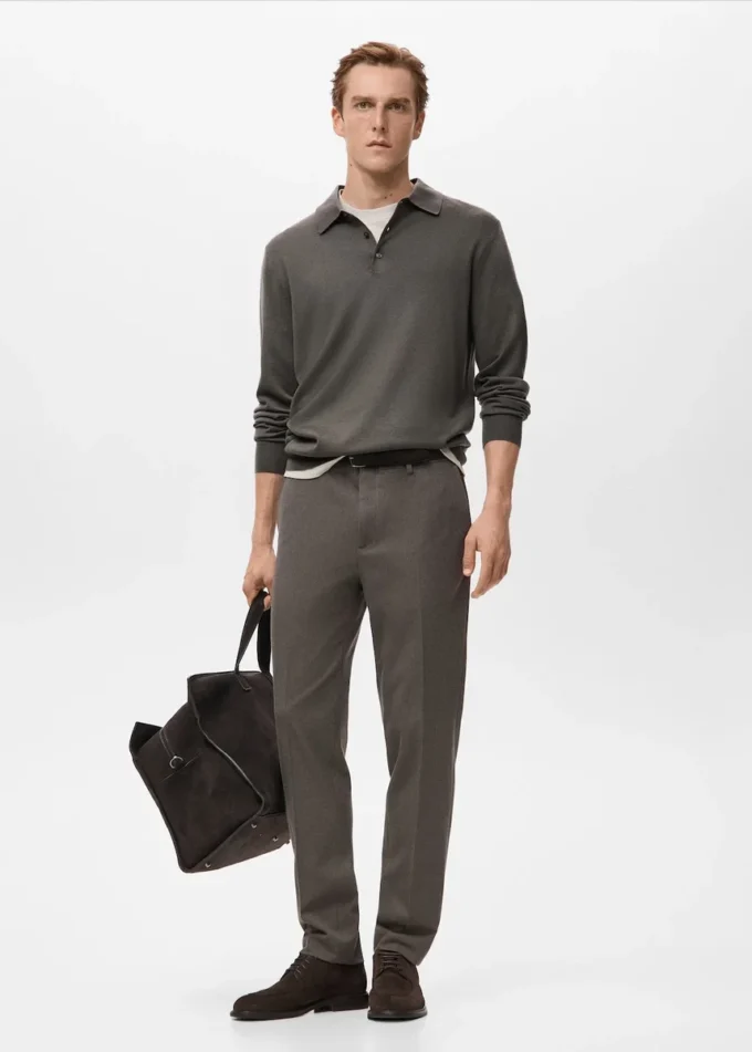 Schmal geschnittene Flanellhose Schmal geschnittene Flanellhose