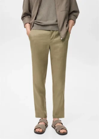 Schmal geschnittene Hose aus 100 % Leinen