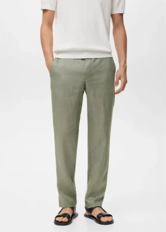 Schmal geschnittene Hose aus 100 % Leinen