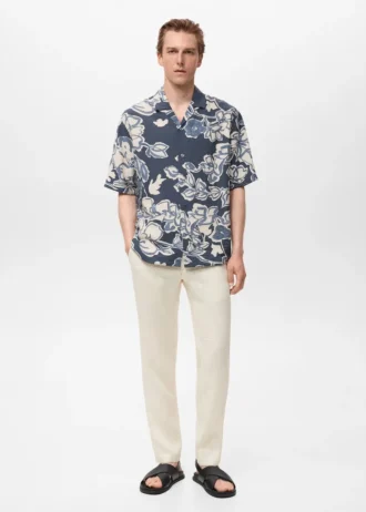 Schmal geschnittene Hose aus 100 % Leinen