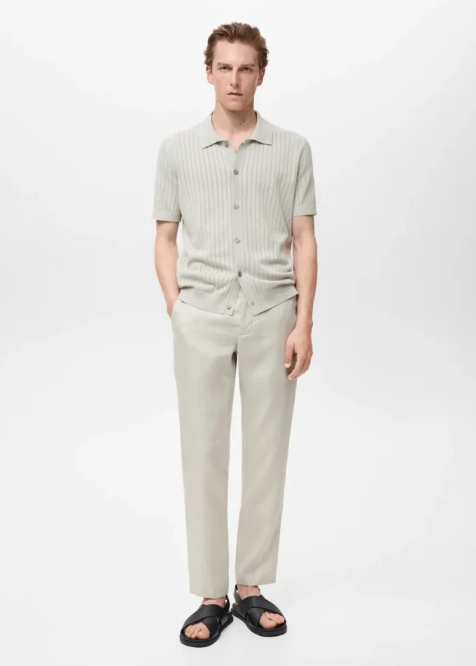 Schmal geschnittene Hose aus 100 % Leinen Schmal geschnittene Hose aus 100 % Leinen