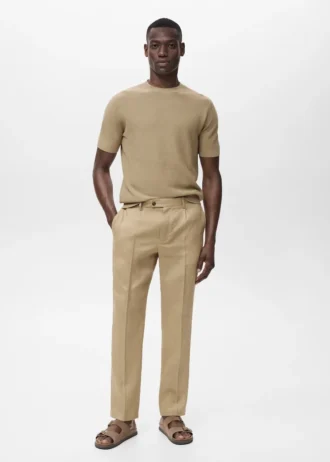 Schmal geschnittene Hose aus 100 % Leinen