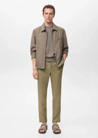 Schmal geschnittene Hose aus 100 % Leinen