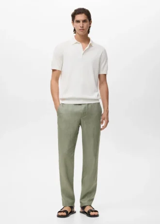 Schmal geschnittene Hose aus 100 % Leinen