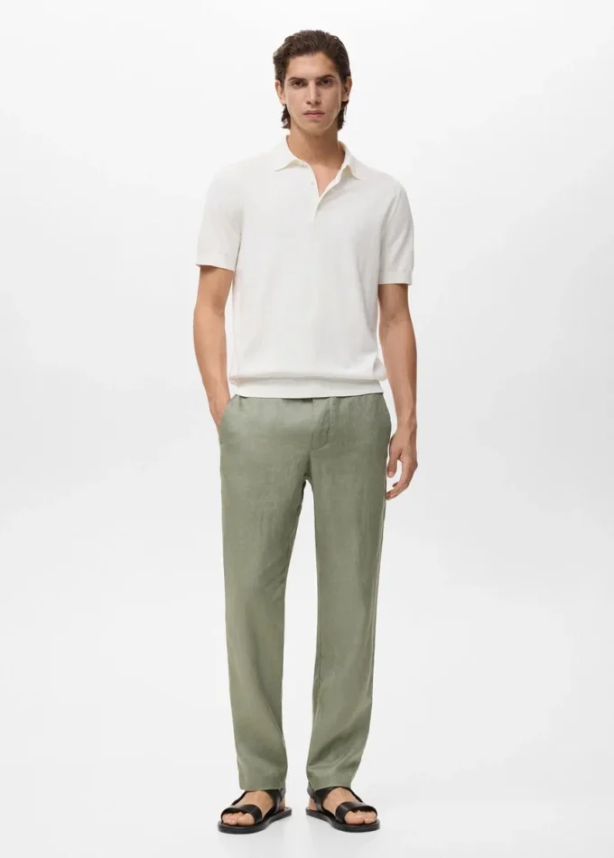 Schmal geschnittene Hose aus 100 % Leinen Schmal geschnittene Hose aus 100 % Leinen