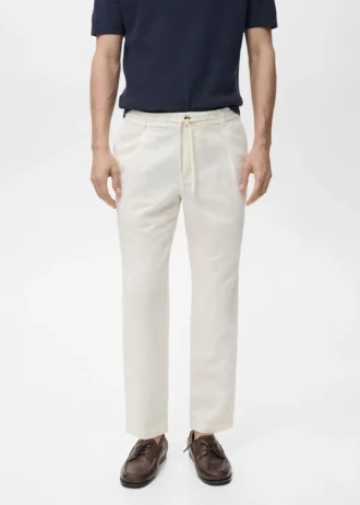 Schmal geschnittene Hose mit Kordelzug