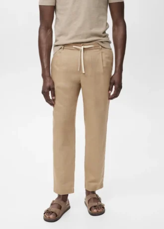 Schmal geschnittene Hose mit Kordelzug
