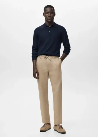 Schmal geschnittene Hose mit Kordelzug