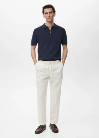 Schmal geschnittene Hose mit Kordelzug