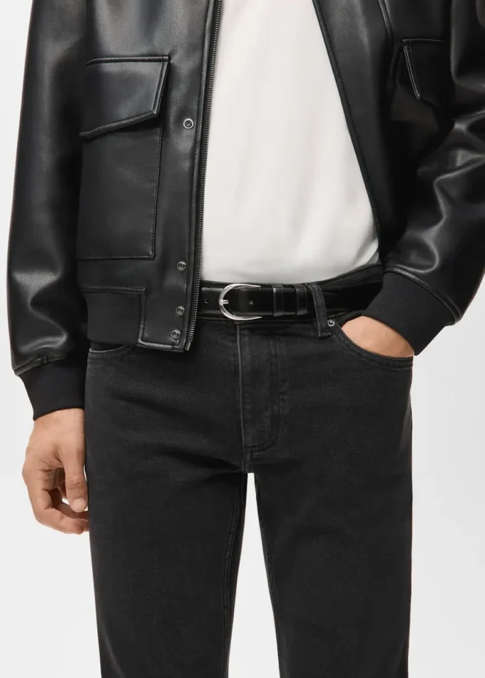 Schmal geschnittene schwarze Jan-Jeans Schmal geschnittene schwarze Jan-Jeans