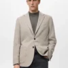 Schmal geschnittener Blazer aus melierter Wolle Schmal geschnittener Blazer aus melierter Wolle