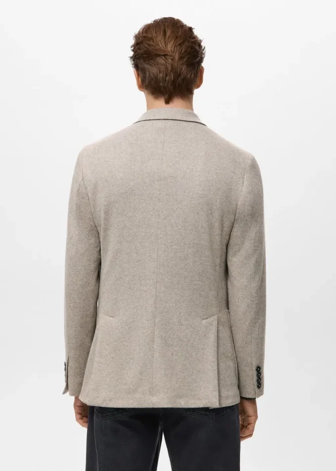 Schmal geschnittener Blazer aus melierter Wolle Schmal geschnittener Blazer aus melierter Wolle