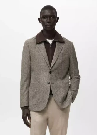 Schmal geschnittener Blazer aus Wollmischung