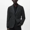 Schmal geschnittener Blazer aus Wollmischung Schmal geschnittener Blazer aus Wollmischung