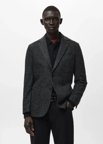 Schmal geschnittener Blazer aus Wollmischung