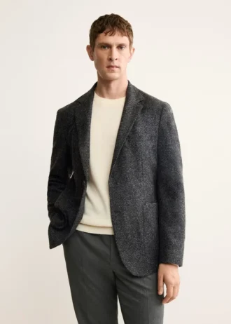 Schmal geschnittener Blazer aus Wollmischung