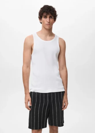 Schmal geschnittenes, geripptes Tanktop