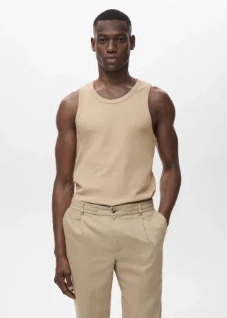 Schmal geschnittenes, geripptes Tanktop