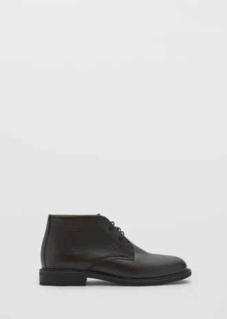 Schnürbare Lederstiefeletten