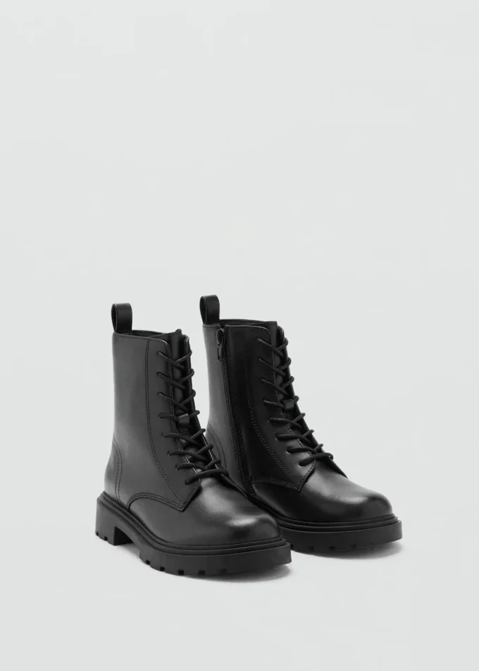 Schnürbare Lederstiefeletten Schnürbare Lederstiefeletten